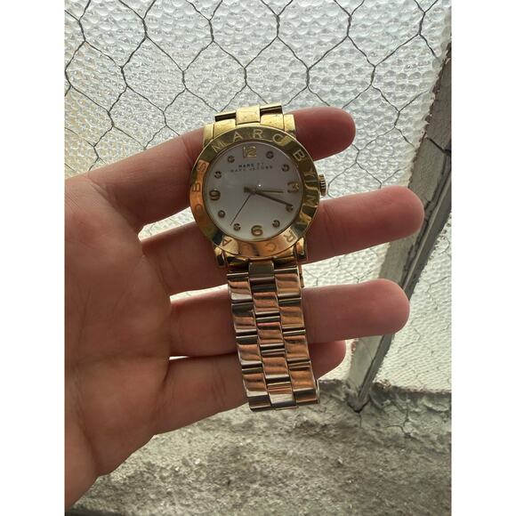 Marc By Marc Jacobs Gold Tone Watch White Dial Crystal Markers Quartz Womens Wor main image 4